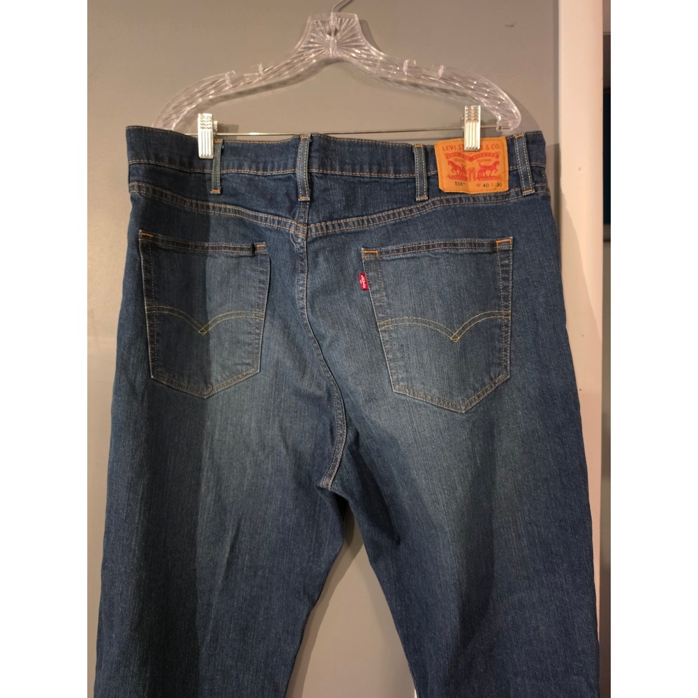 Levis 514 Straight Fit Blue Denim Jeans Mens 40x30 Medium Wash